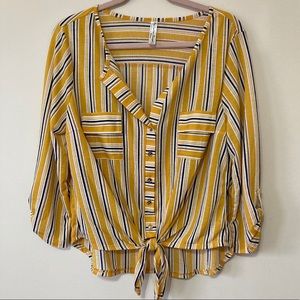 Navy & Yellow Button Down Shirts